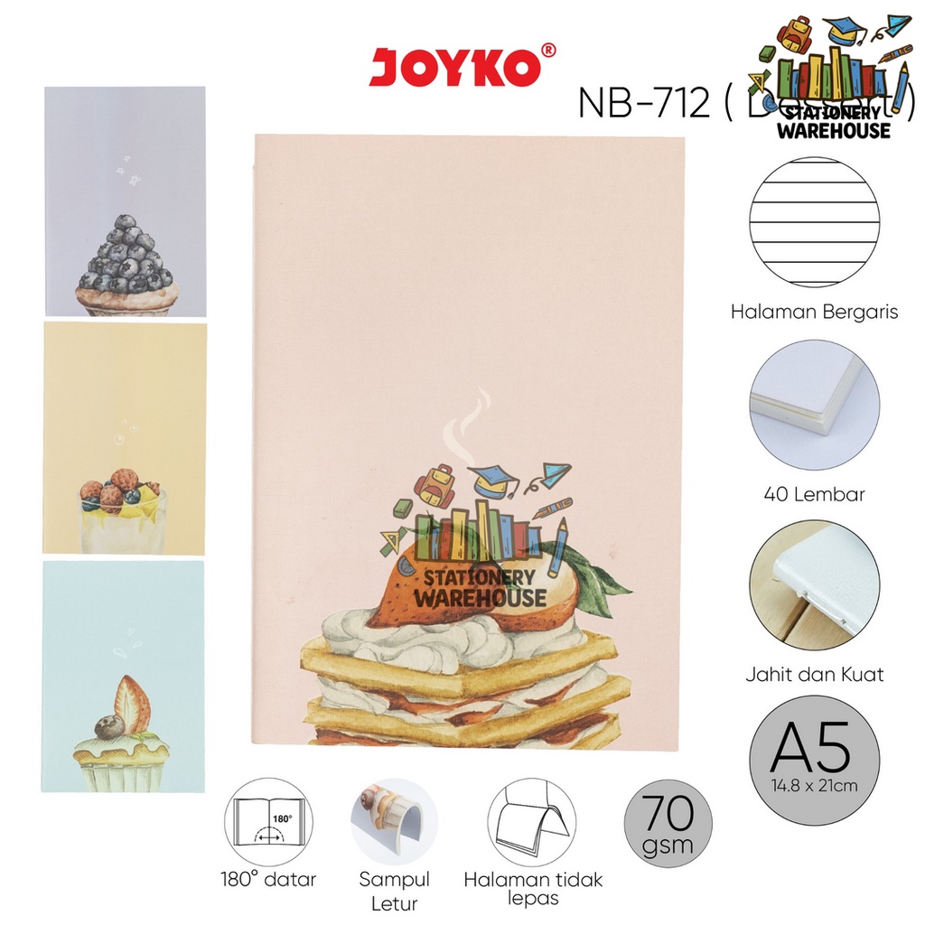

Buku Tulis Catatan Bergaris Ruled Notebook Joyko NB-712 A5