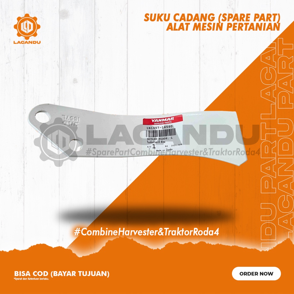 PISAU ROTARI - ROTARY BLADE ASLI ORIGINAL YANMAR 393 / 494 - TRAKTOR RODA 4 - LACANDU PART