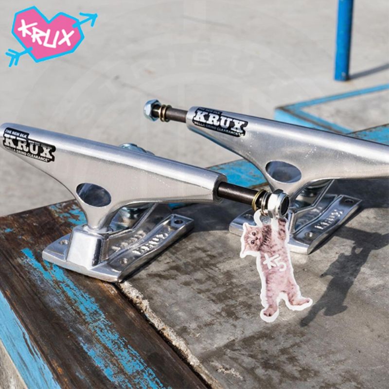 KRUX 8.00in K5 Polished DLK Silver Standard Trucks Skateboard