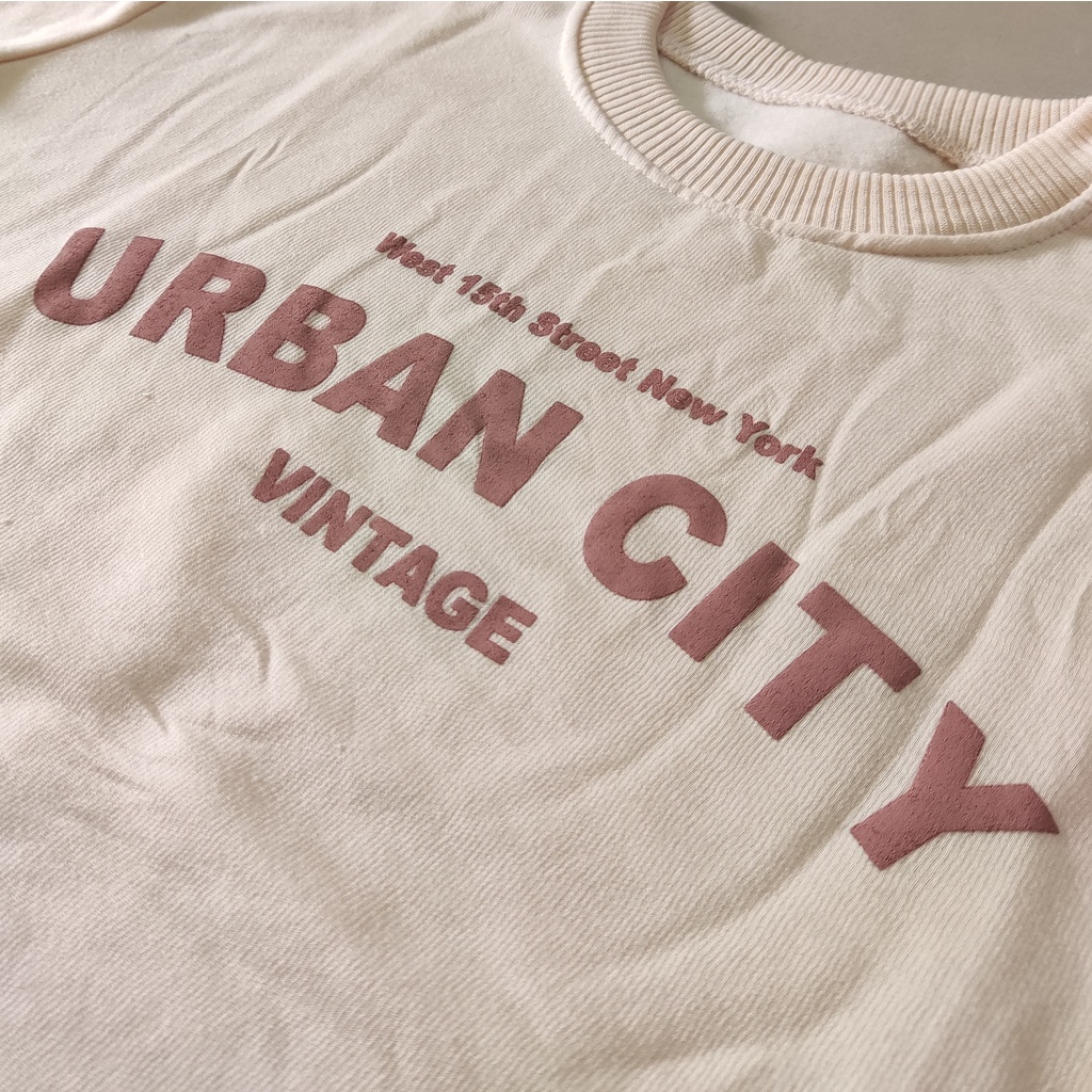 Sweater Urban City Vintage | Korean Style | Atasan Wanita Dan Pria | Bahan Fleece Tebal dan Lembut | Allsize