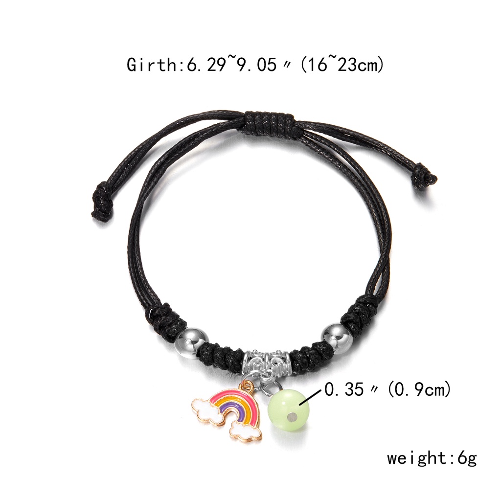 2pcs Gelang Desain Pentacle Butterfly Luminous Gaya Korea Untuk Hadiah Ulang Tahun