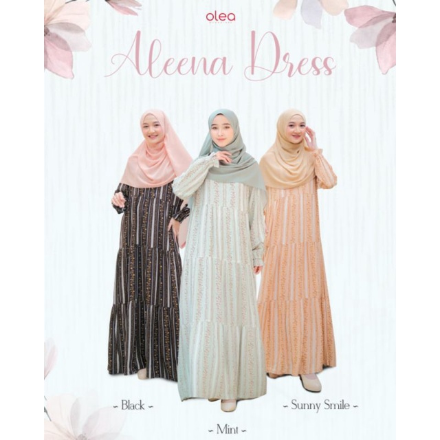 Aleena Dress by Olea Hijab/Baju Muslim/Gamis Syari/Dress Harian/Daster Panjang
