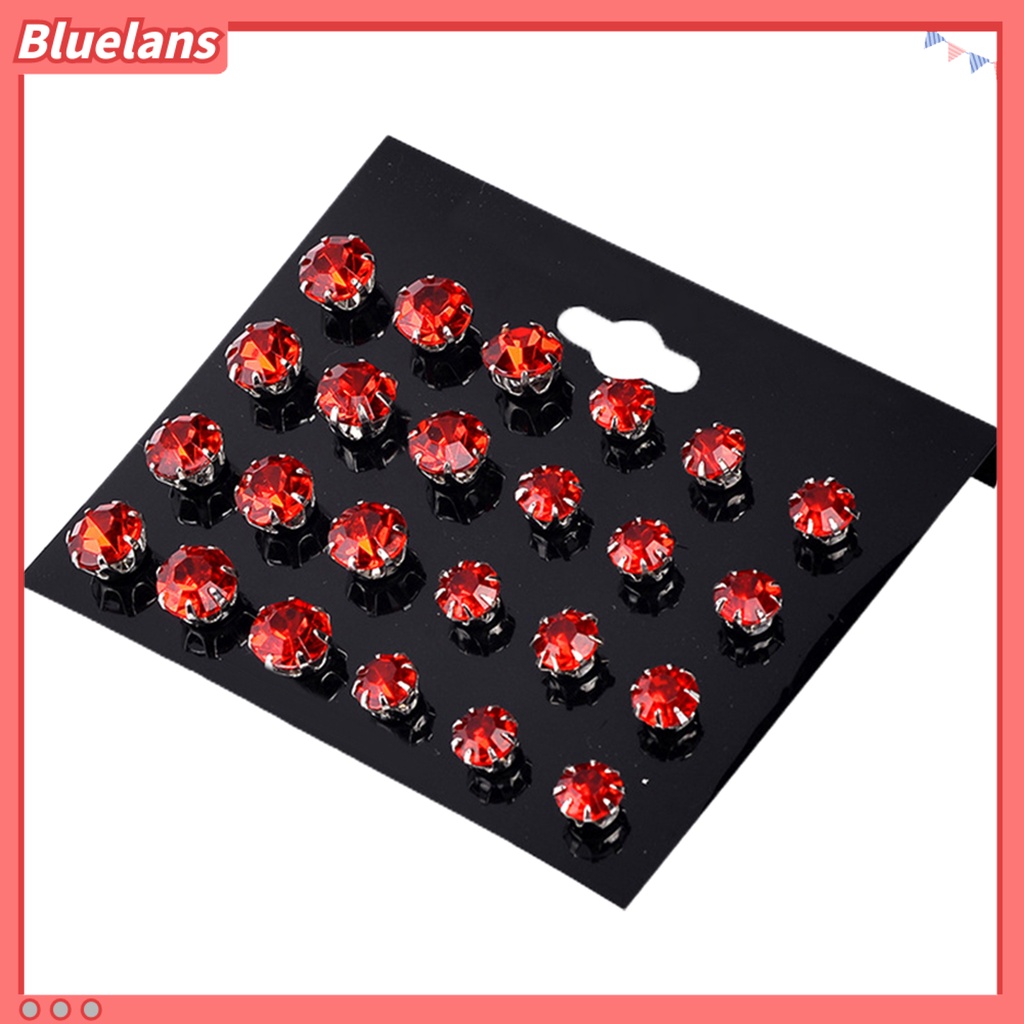 Bluelans 12 Pairs Earrings Exquisite Lovely Design Cubic Zirconia Brilliant Jewelry Ear Studs
