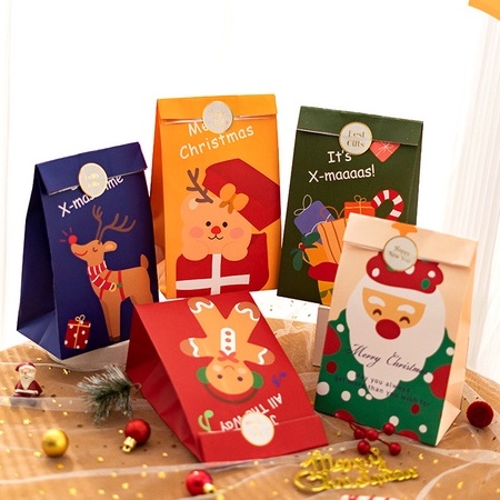 

Paperbag Natal Christmas Portable Seal Sticker isi 6 pcs - tas karton natal