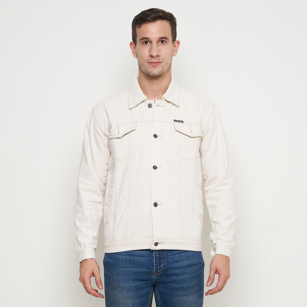 New_BOSSE  Denim Jacket - Jaket Jeans Pria Cream