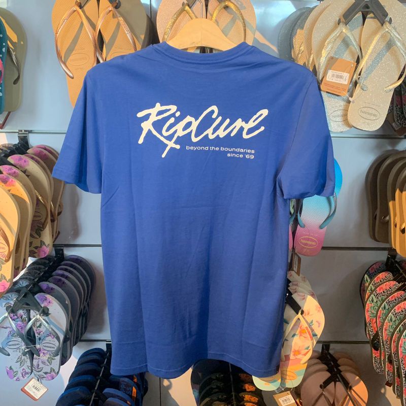 Kaos Ripcurl Beach Script Royal Blue