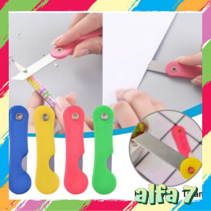 

L.A Pisau Cutter Lipat Mini / Foldable Knife / Alat Bantu Potong Kertas Plastik Perlengkapan ATK Sekolah