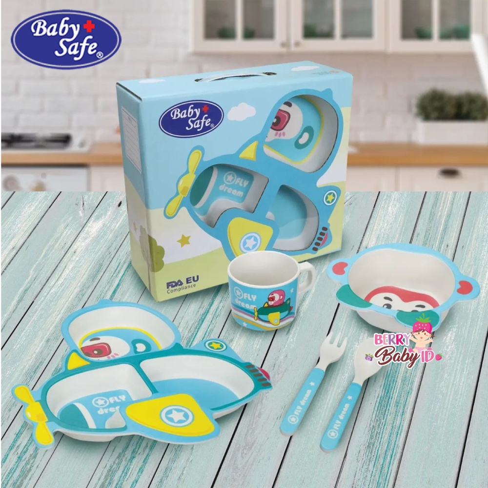 Baby Safe Feeding Set Karakter Perlengkapan Makan Paket Kado Bayi Anak Berry Mart