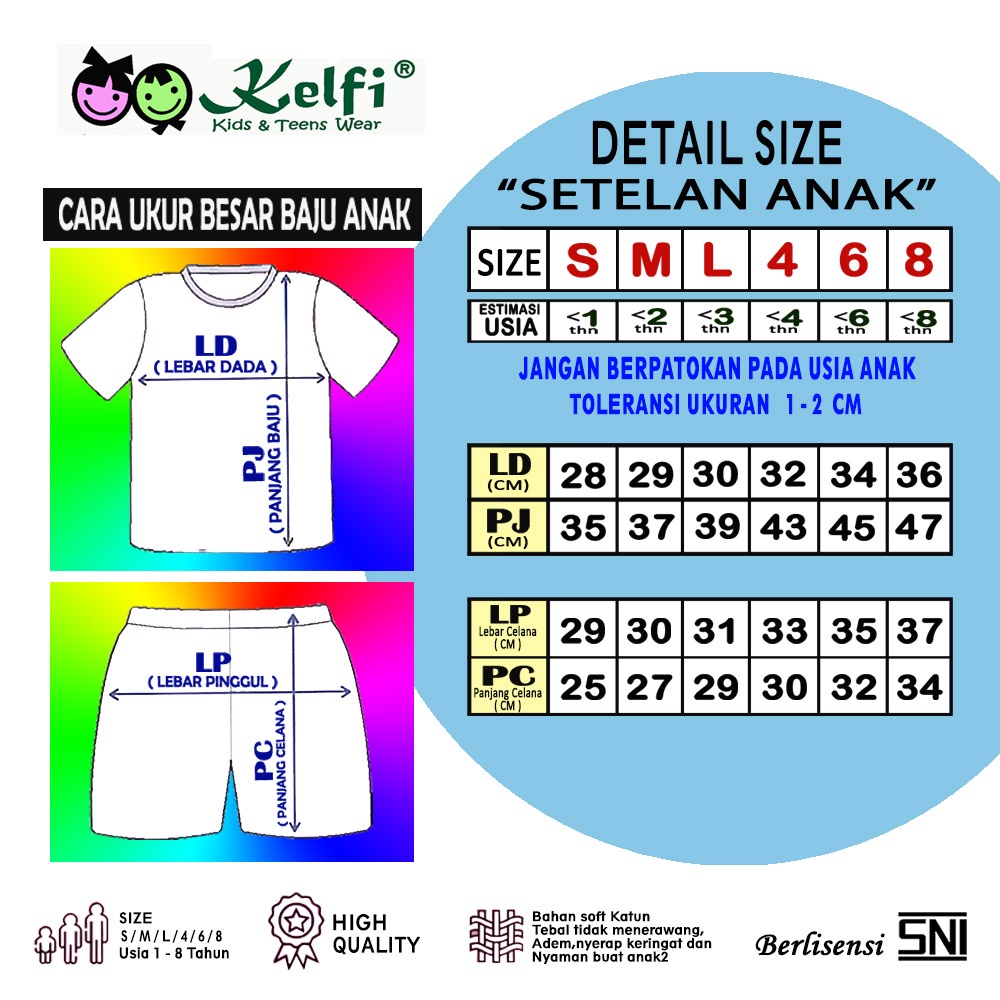 PROMO 10.10 KELFI SETELAN ANAK KOMBINASI / SET BAJU ANAK UNISEX COWOK/CEWEK USIA 1- 8 TAHUN &quot;CAPTAIN EDITION&quot;