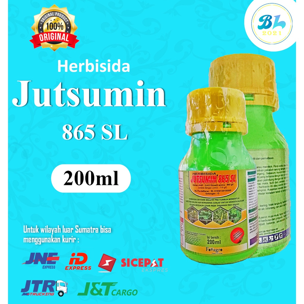 Herbisida Jutsumin 865Sl 200ml  untuk mengendalikan gulma berdaun lebar pada tanaman padi sawah.