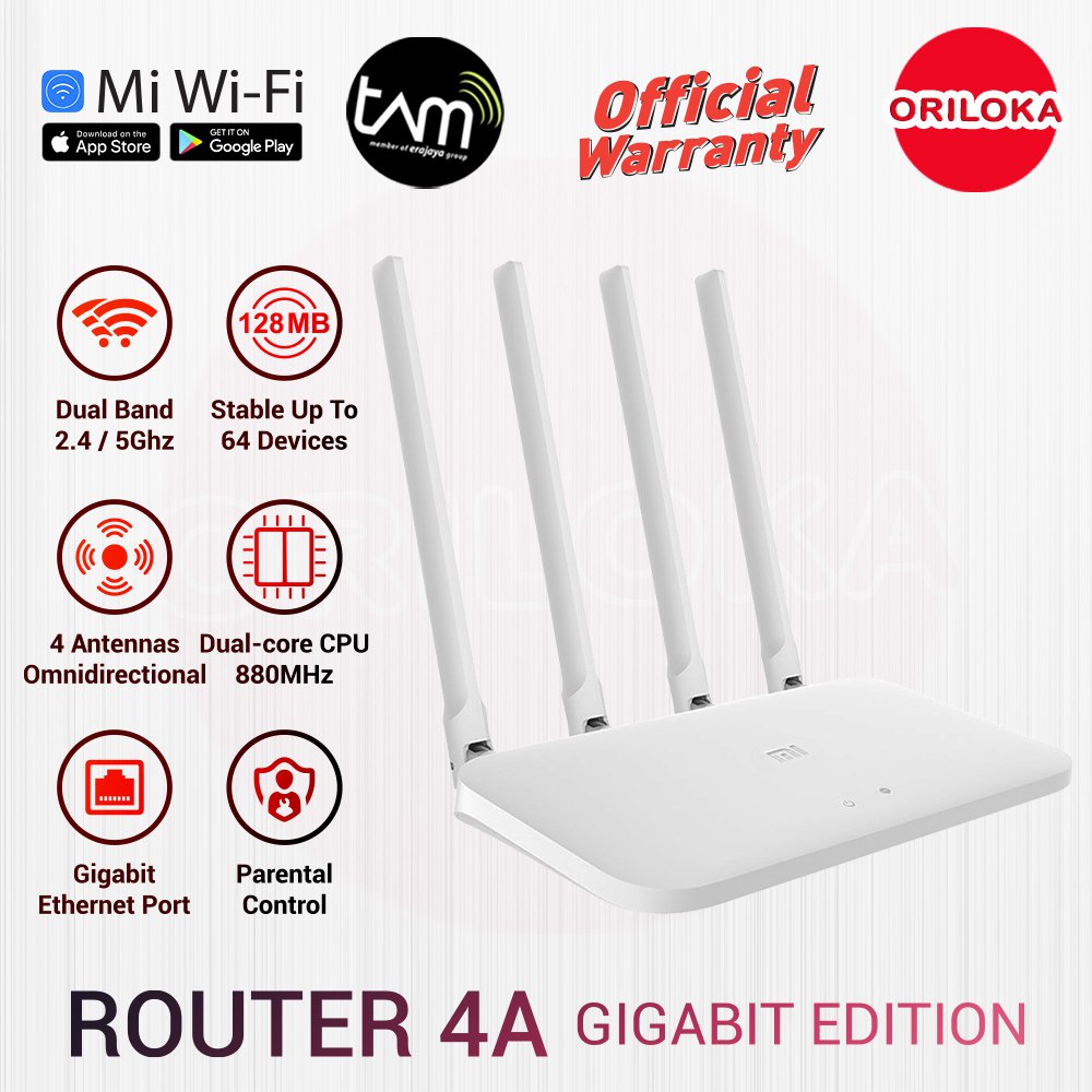 Mi Wifi Router 4A Gigabit Version - Garansi Resmi