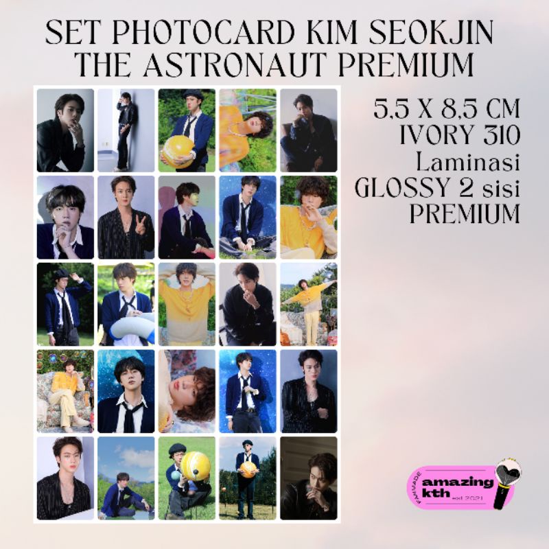 PHOTOCARD PC SET BTS KIM SEOKJIN THE ASTRONOT / THE ASTRONAUT / KPOP / PREMIUM / MURAH