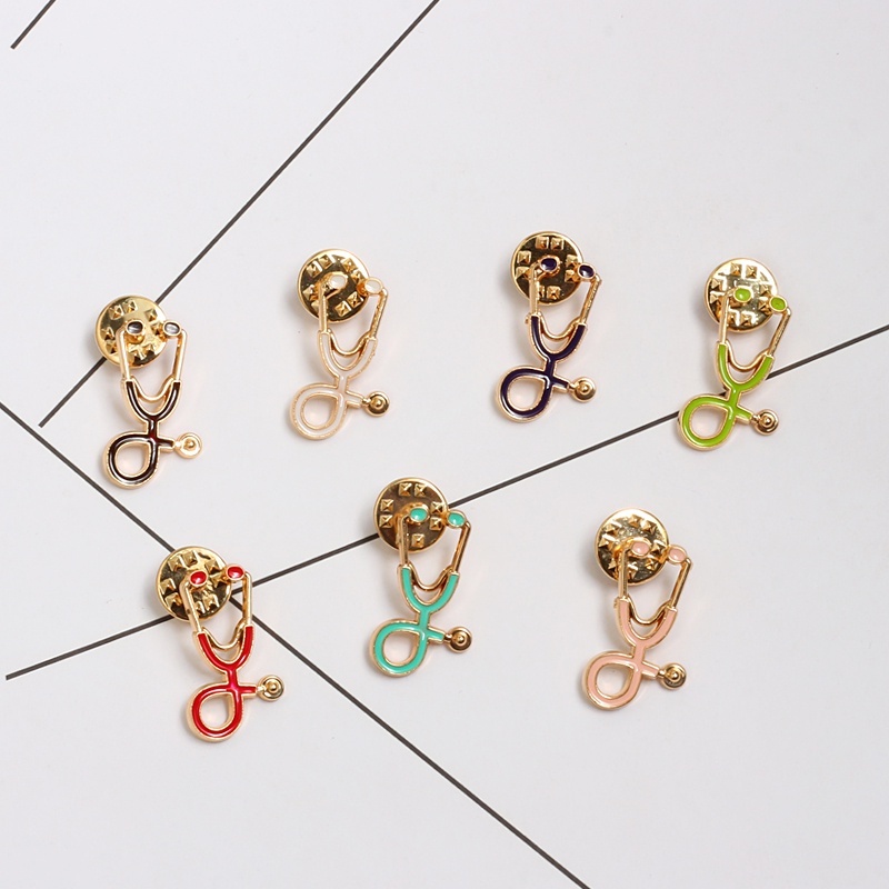 Bros Pin Enamel Bentuk Stetoskop Medis Warna-Warni Untuk Hadiah