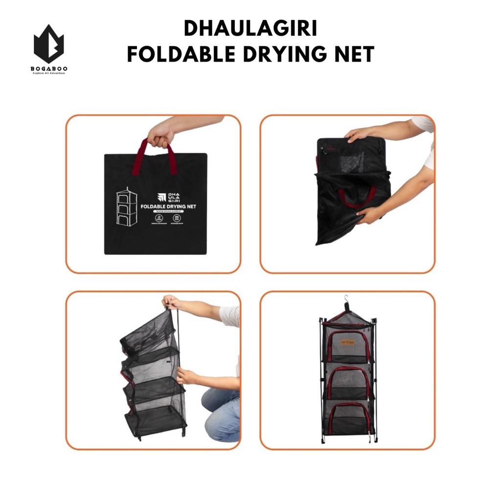 BISA COD Lemari / RAK Lipat DHAULAGIRI - DH FOLDABLE DRYING NET - Almari Lipat Hiking Portable - Rak Ultralight