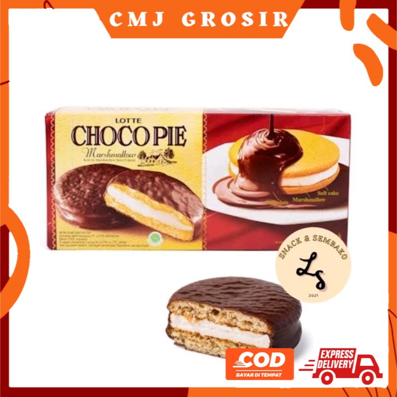 

LOTTE CHOCOPIE KEJU COKELAT MARSHMALLOW 28 GRAM 1 PACK ISI 12 PCS