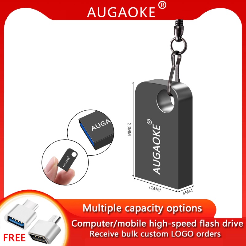 Augaoke Flashdisk Usb Mini 64MB Bahan Metal Dengan Gantungan Kunci Untuk Hp / Komputer