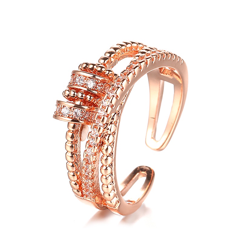 Cincin Multilayer Bahan Tembaga Alloy Adjustable Untuk Wanita