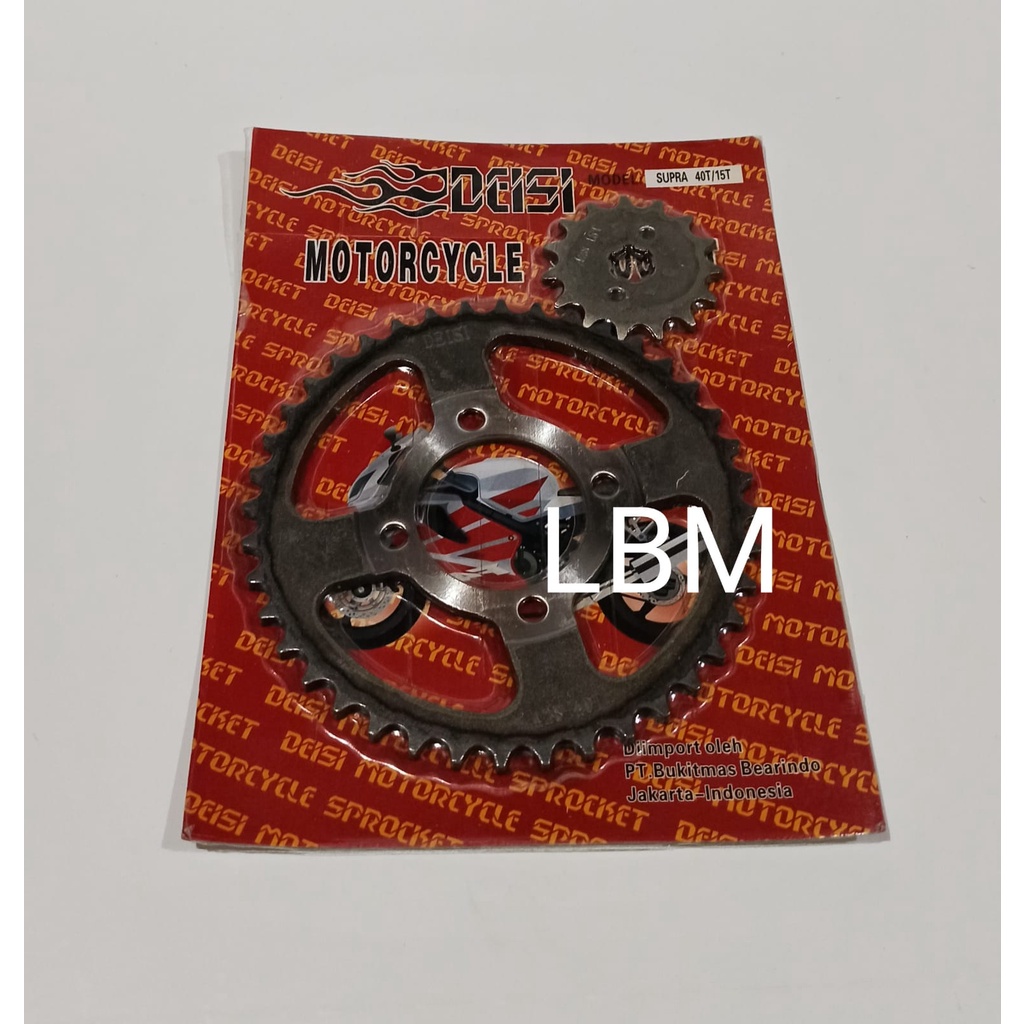 GEAR DEPAN BELAKANG SUPRA X 100 SUPRA FIT LAMA SUPRA XX SUPRA X OLD UKURAN 40T/15T