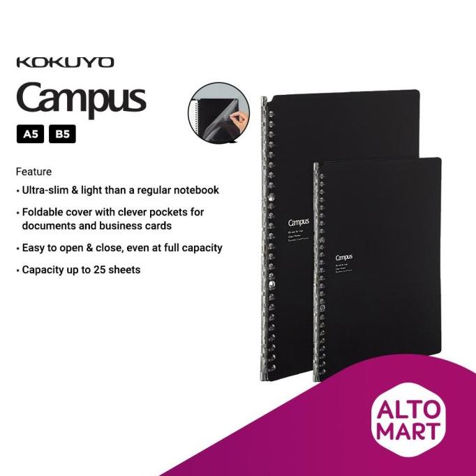 

Kokuyo Smart Ring Biz Binder Black A5 B5 Notebook Loose Leaf