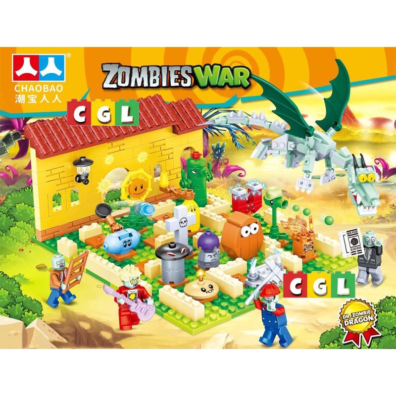 Mainan Lego Zombie vs Plant Zombies War Dr.Zombie Dragon Jumbo
