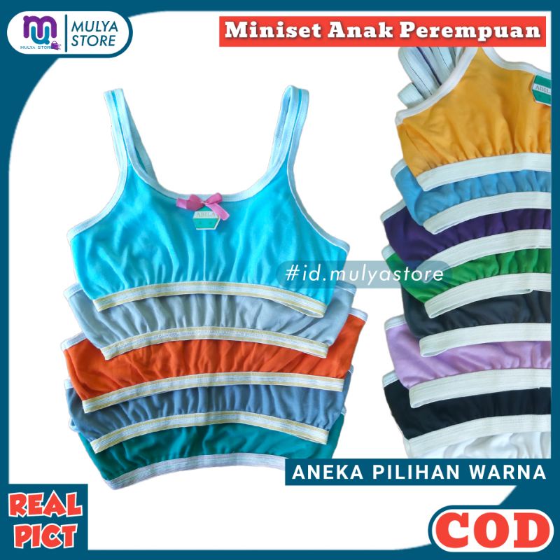 6Pcs Miniset Anak Perempuan SD SMP ABG Remaja Aneka Warna Bahan Lembut Adem ABILA Original