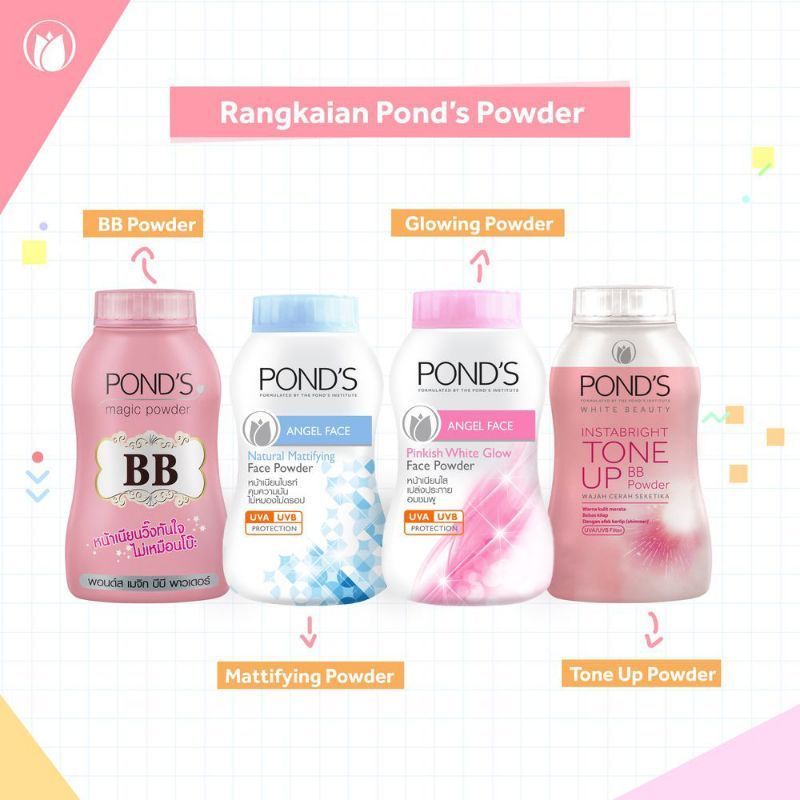 Pond's Powder 45gr 50gr-Ponds Bedak-Skincare-Perawatan Kulit Wajah-Make Up Perempuan-Kosmetik-Angel 