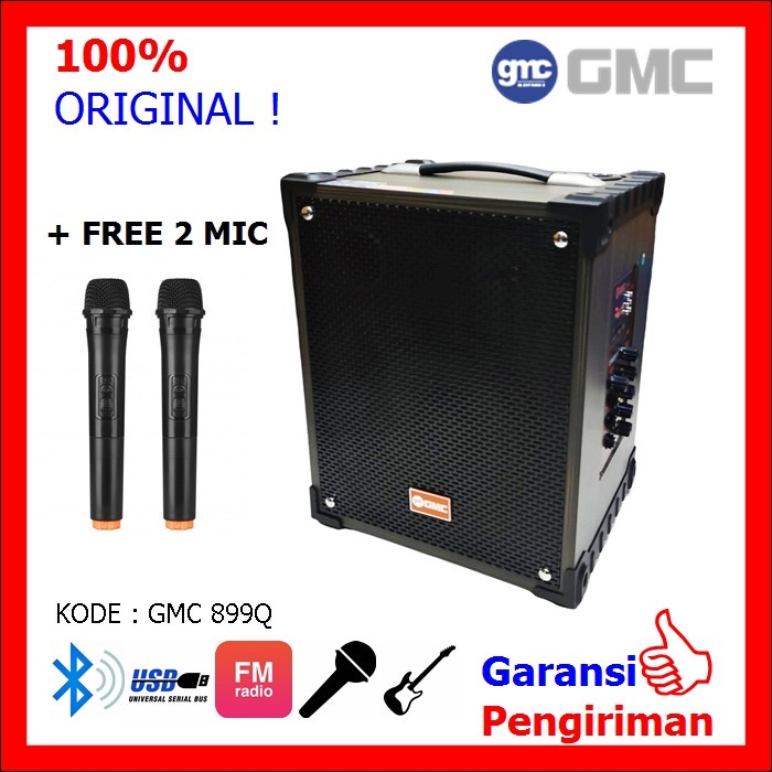 Speaker Bluetooth Speaker Gitar Musik Sub 8" Besar GMC 899 Q ( 899 Q )