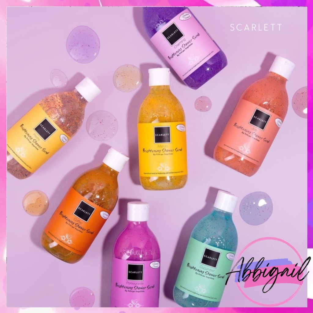 𝘈𝘉𝘎✰ Scarlett Brightening Shower Scrub 300ml / Sabun Mandi Scarlett Mencerahkan dan meratakan warna kulit / Body Wash Scarlett 2019