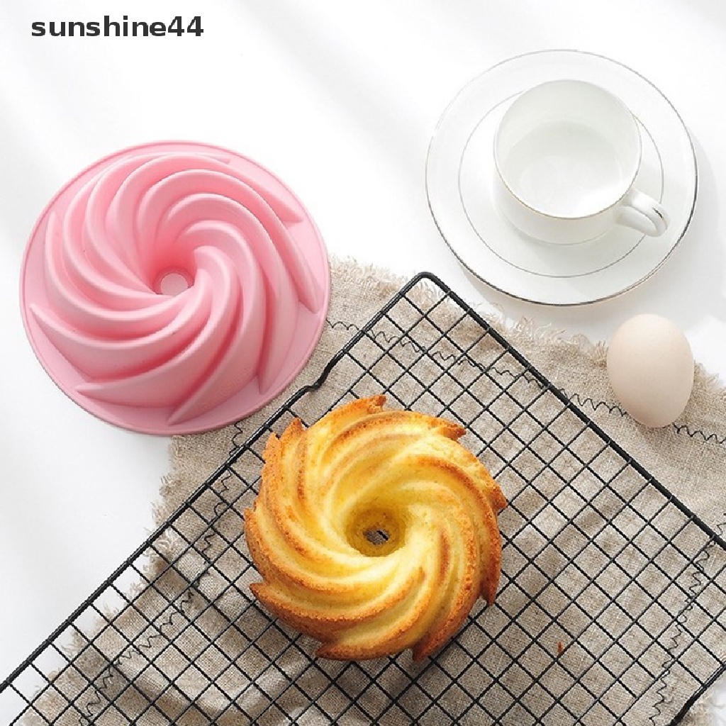 Sunshine Cetakan Kue / Roti Bentuk Spiral Bahan Silikon Ukuran 6 Inci