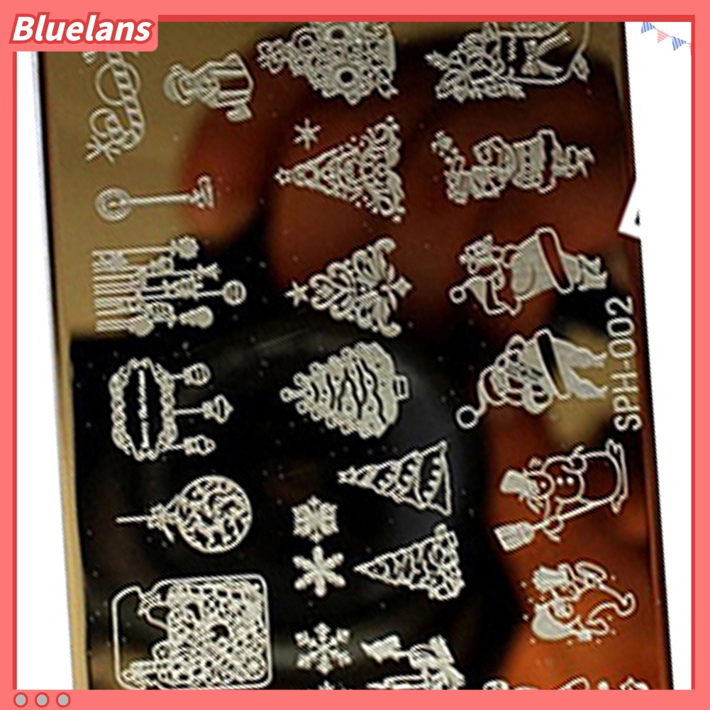 Plat Template Stempel Nail Art Motif Natal Untuk Manicure