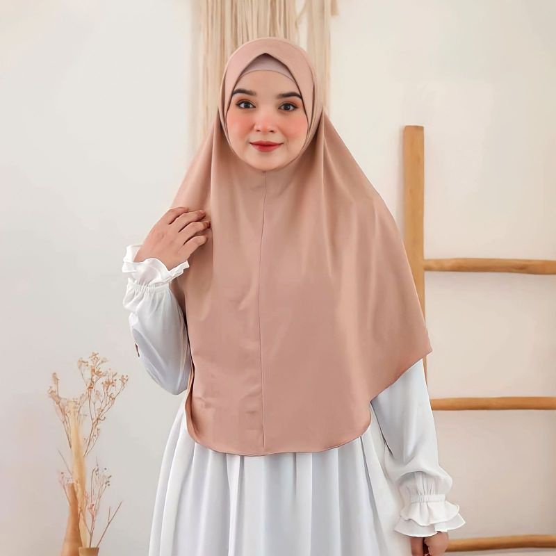 Kerudung Malay NonPet Jersey Jumbo / Jilbab Instan Non Pet Ukuran L