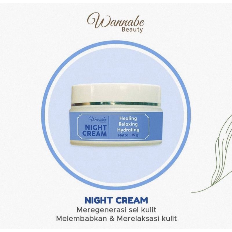 Night Cream Wannabe Beauty||Krim Malam||Healing Realxing Hydratinh