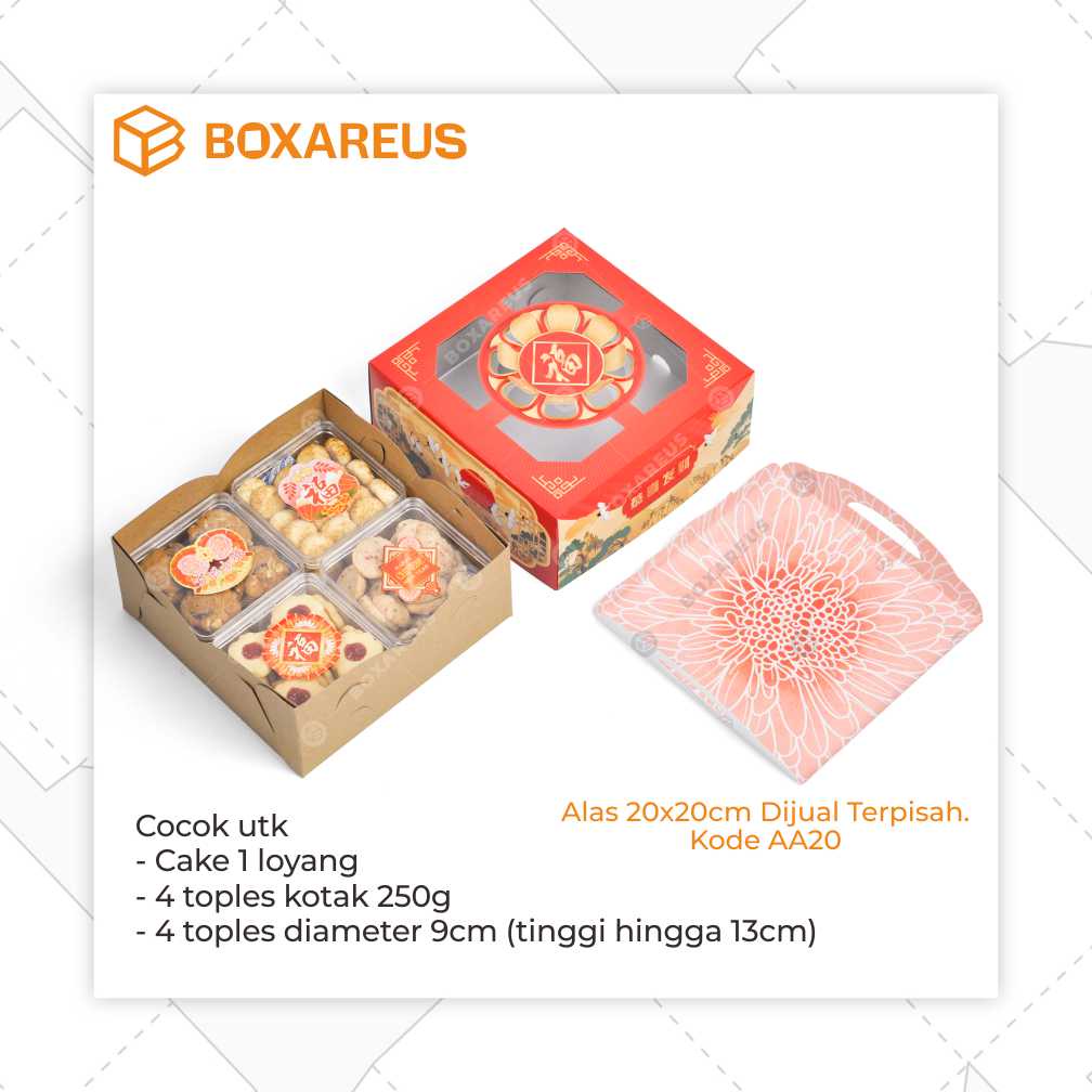 Cake Box Hampers Imlek Kotak Kue CNY Dus Cookies Packaging Kemasan | AHBX 20