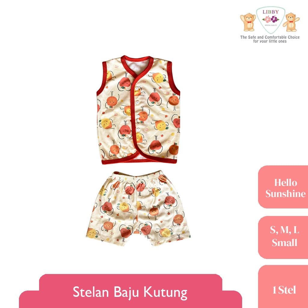 Libby Setelan Kutung  (Kancing depan)  Celana Pendek - Hello Sunshine Series (isi 3 Pcs) LB-SBKCDA