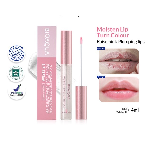 [BPOM] BIOAQUA Moisturizing Lip Serum 4ml 100%ORI BIO AQUA LIPSERUM Pink Alami Lip Balm Bibir Pelemb