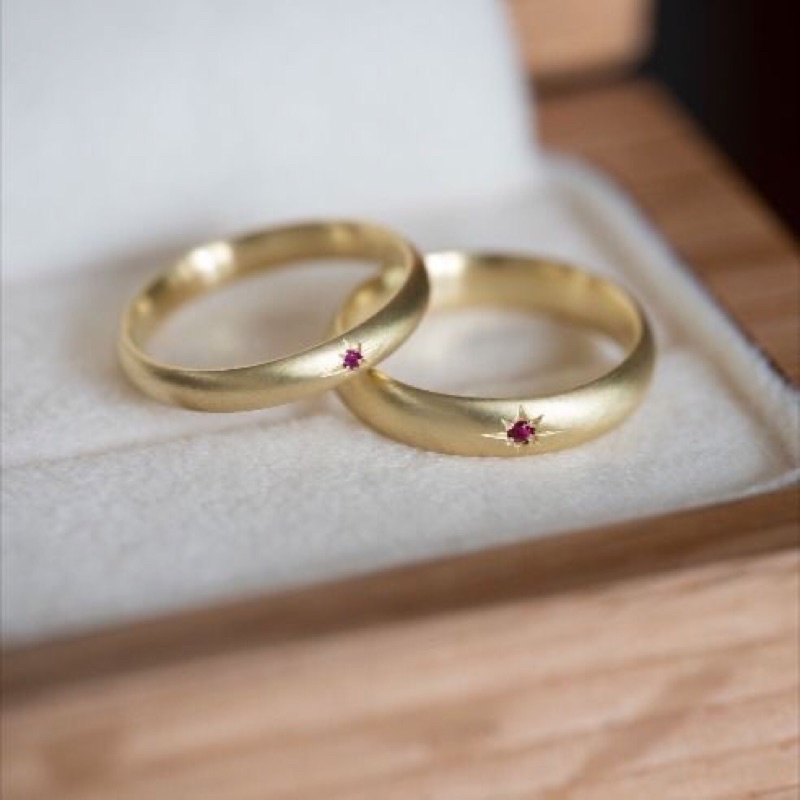 Cincin tunangan emas muda 12% bergaransi paket hemat free box