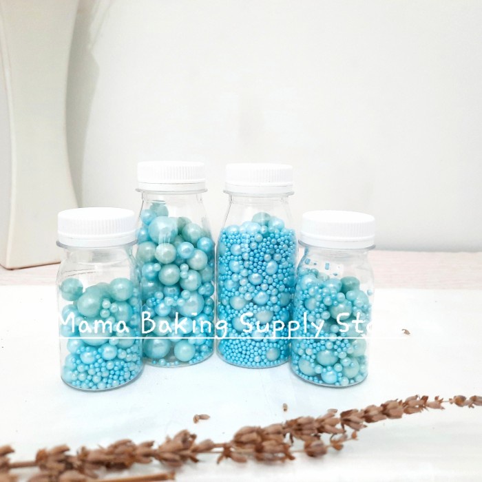 

Edible Sprinkle MIX PEARL BLUE Mutiara Biru Topping Decor -+50 g