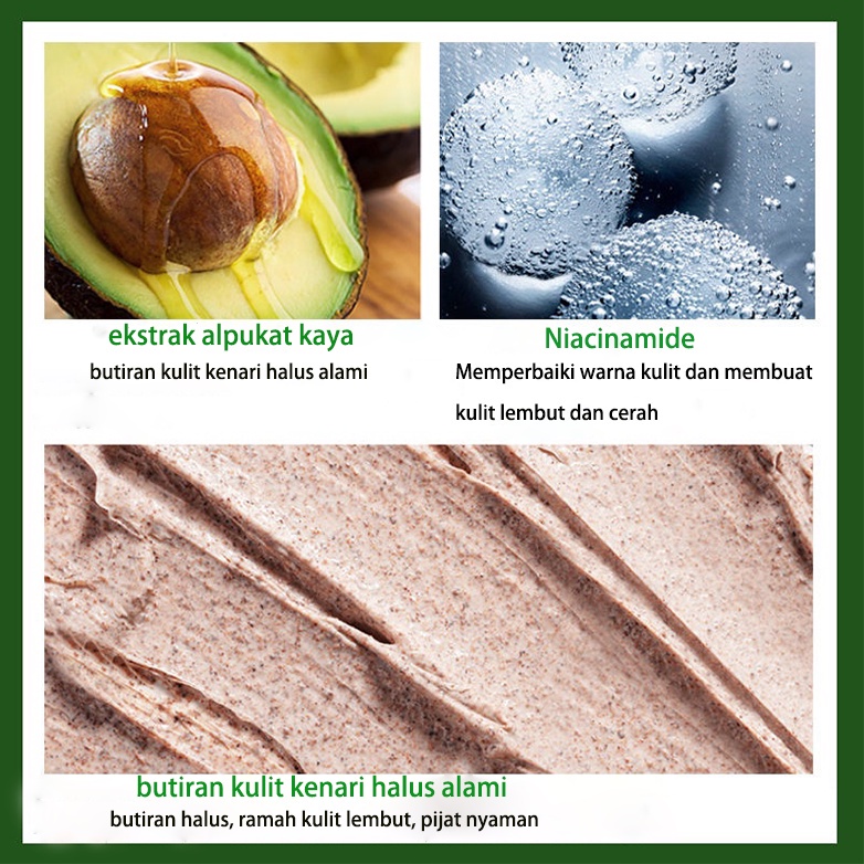 Lulur tubuh Whitening scrub Scrub pemutih Body scrub cream 250g whitening pelembab seluruh tubuh pengelupasan kulit mati meningkatkan kulit halus pemutih kulit