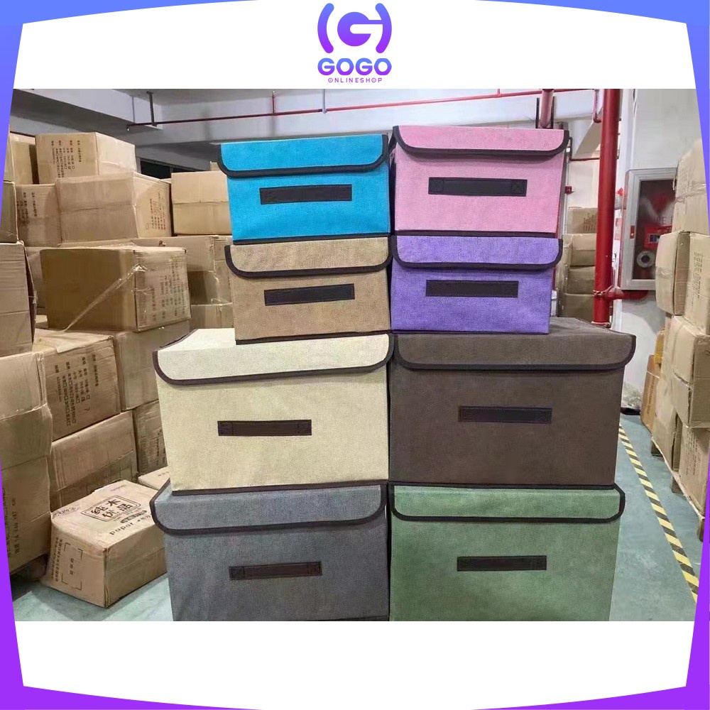 GOGO-C484 Storage Box 2in1 / Tempat Penyimpanan Serbaguna / Box Organizer Baju Kotak Mainan Anak Portable