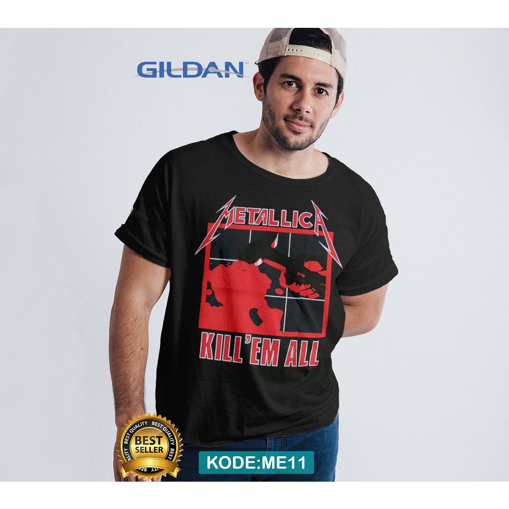 Kaos metallica band cover kill em all original gildan me11