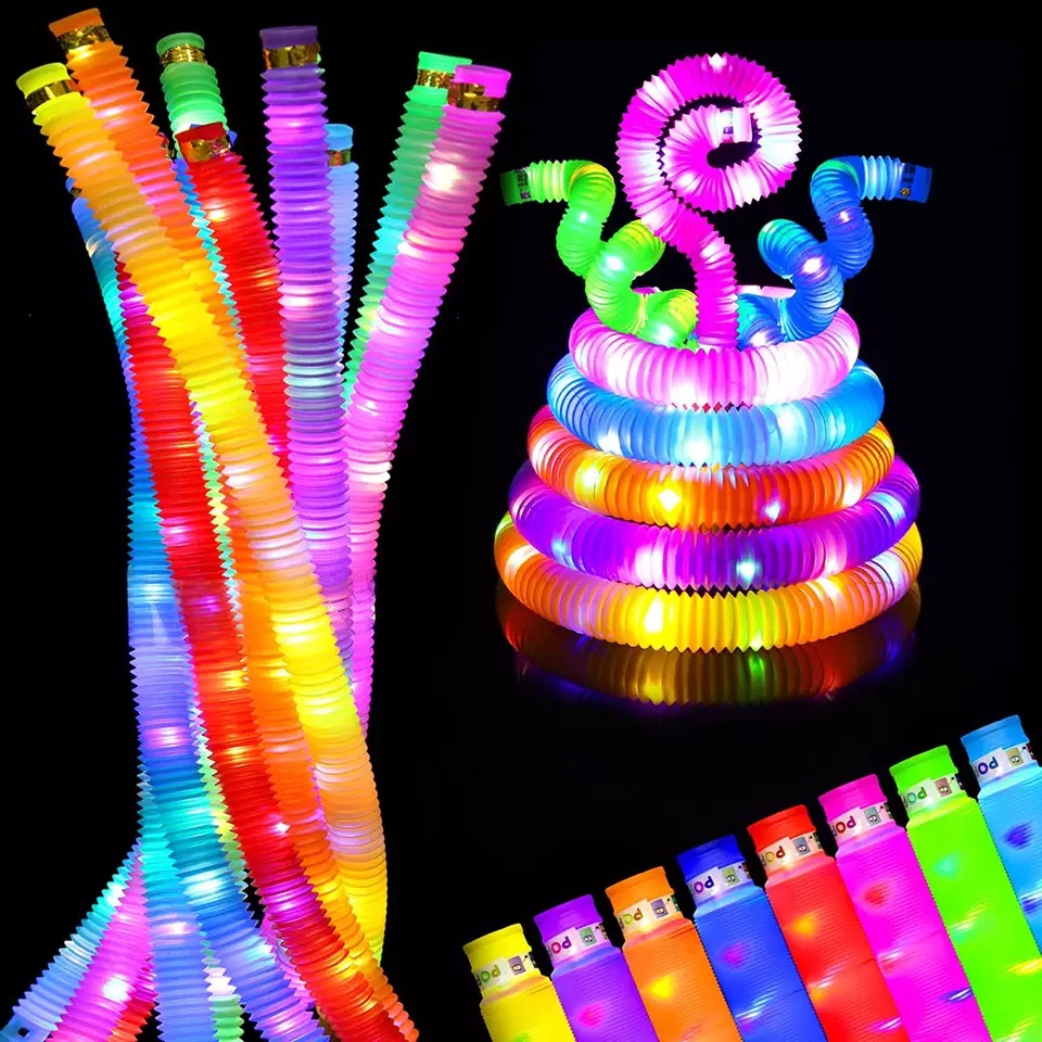 YGtoys Pop Light Tubes Pop Pipe Tube Mainan Viral  Mainan Anak Pipa Nyala Selang LED Fidget Toys