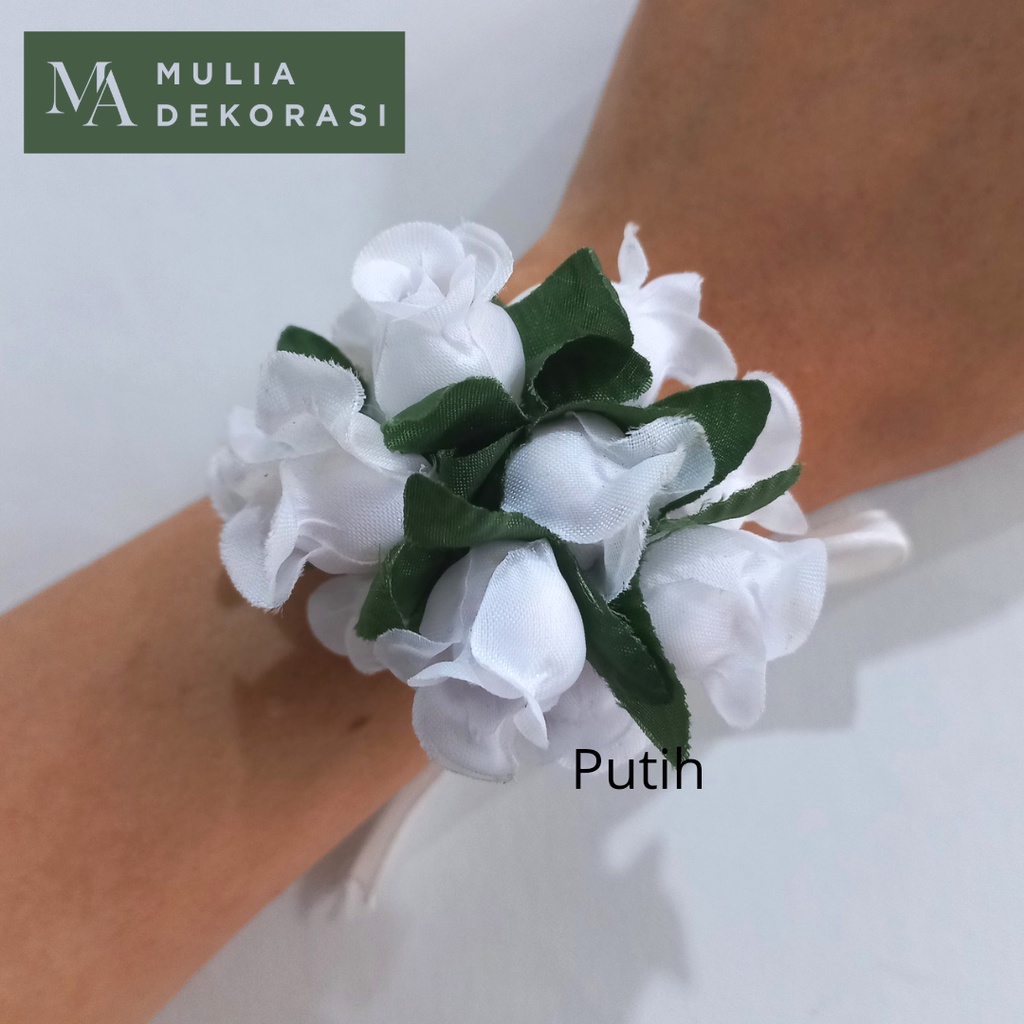 Gelang Bunga Tangan Bridesmaid Korsase Pengiring Pengantin Hand Corsage Bridesmaid