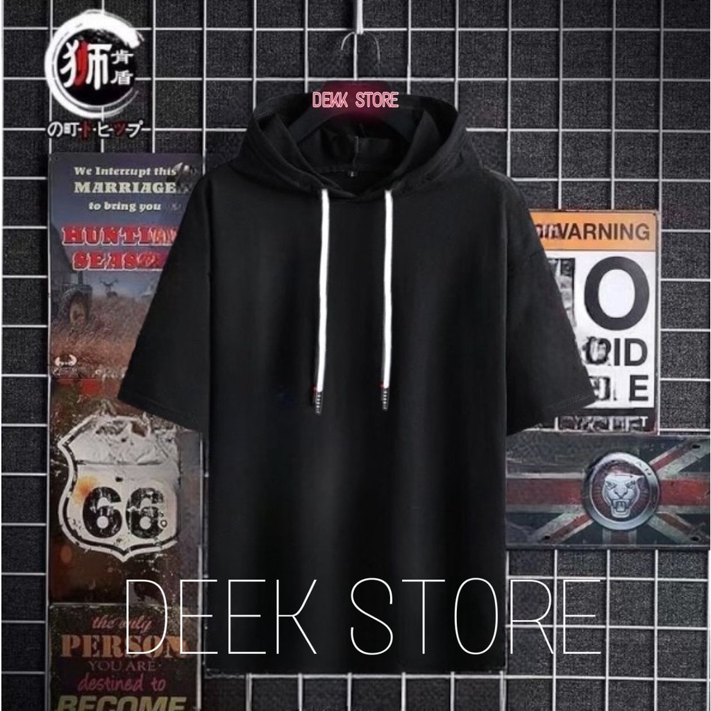 KAOS HOODIE PRIA LENGAN PENDEK/KAOS HOODIE LENGAN T-SHIRT/HOODIE PRIA LENGAN POLOS /KAOS HOODIE PRIA