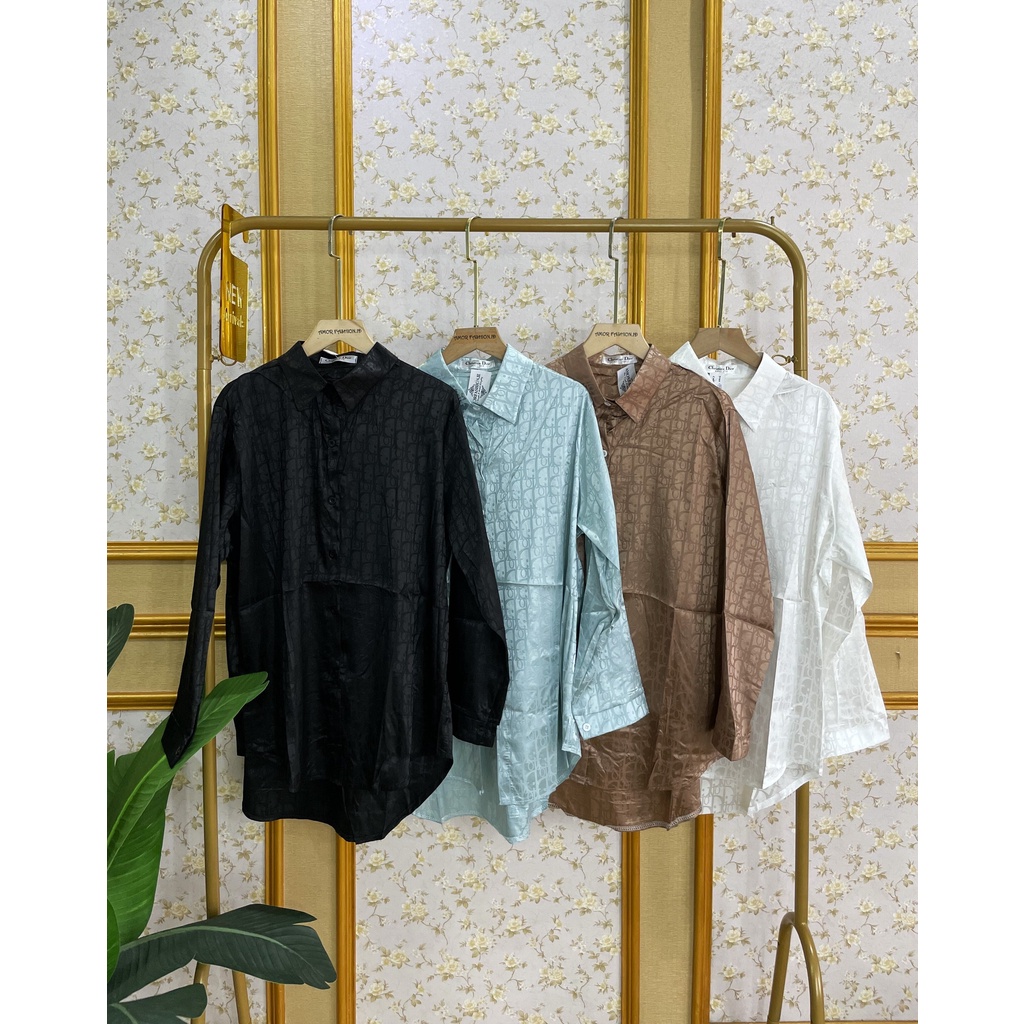 KITT | KEMEJA MOTIF DIOR BAHAN SILK IMPORT BKK