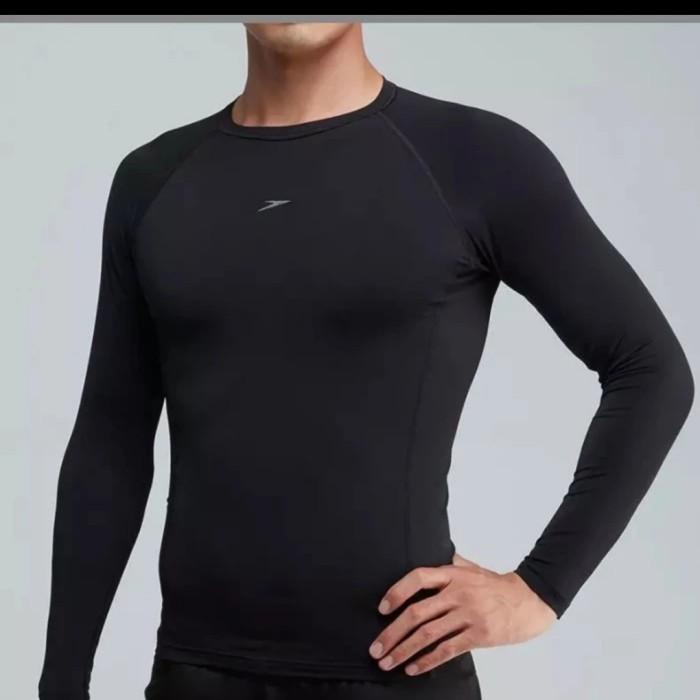 ORIGINAL Baju Renang Pria SPEEDO BOOM LONG SLEEVE RASH TOP MENS BLACK