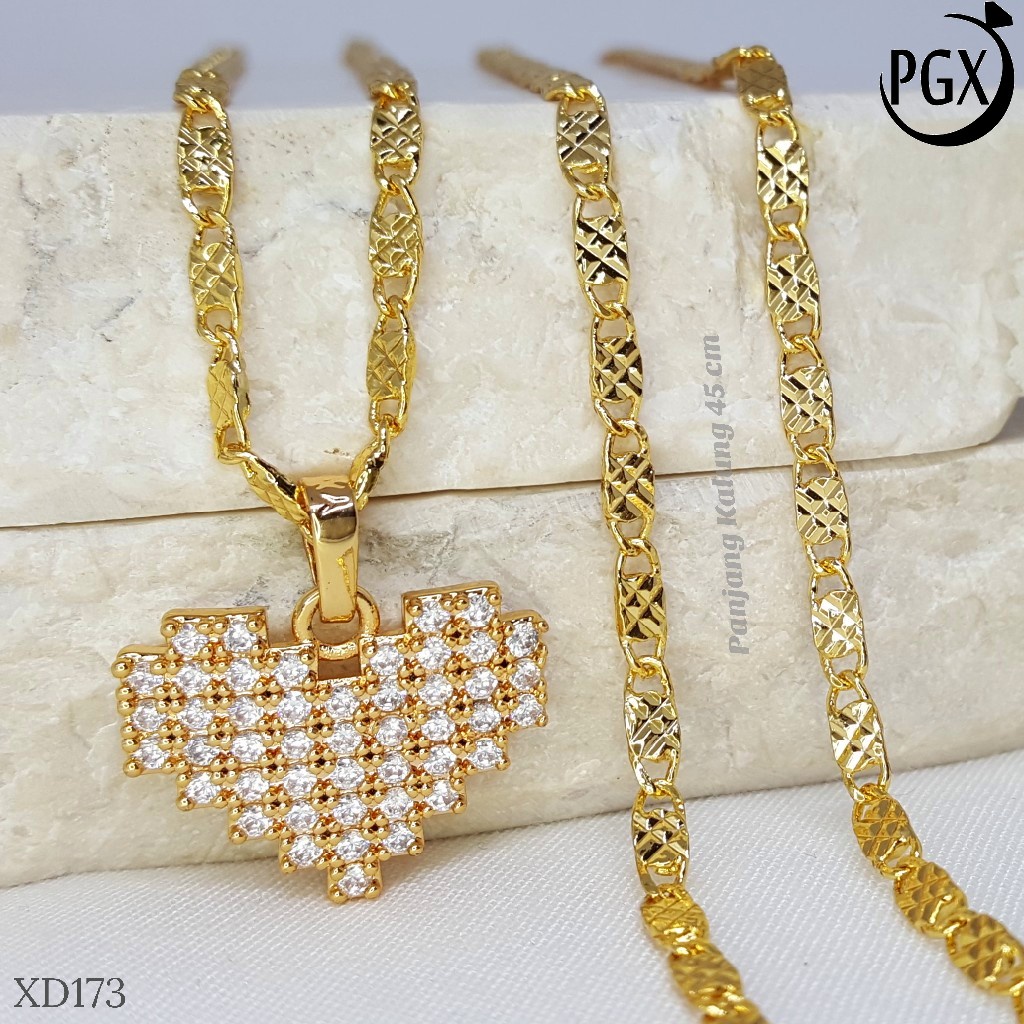 PGX Kalung Wanita Xuping Aksesoris Fashion Perhiasan Lapis Emas XD173