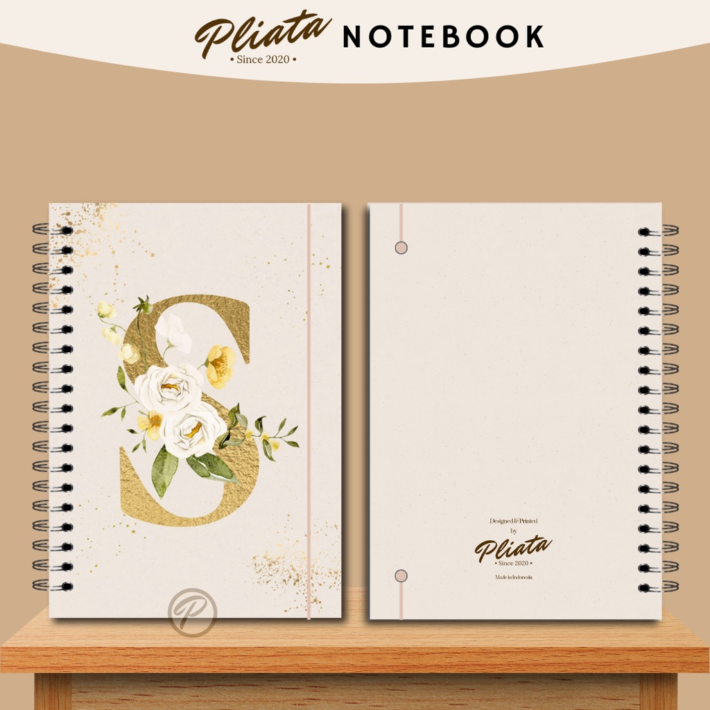 PLIATA NOTEBOOK SPIRAL - GOLD P-T - Softcover Doft Aesthetic Book Buku Tulis