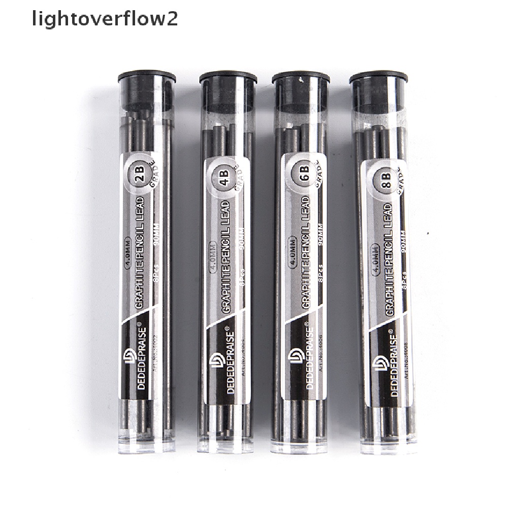 Lightoverflow2 8Pcs / set Pensil Mekanik Otomatis 4.0mm 2B / 4B / 6B / 8B Untuk Pengerjaan Kayu