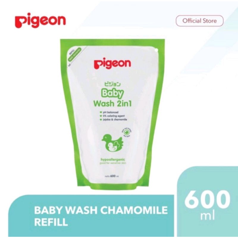 PIGEON Baby WASH 2in1 600 ml Chamomile REFILL - Shampo &amp; Sabun Mandi