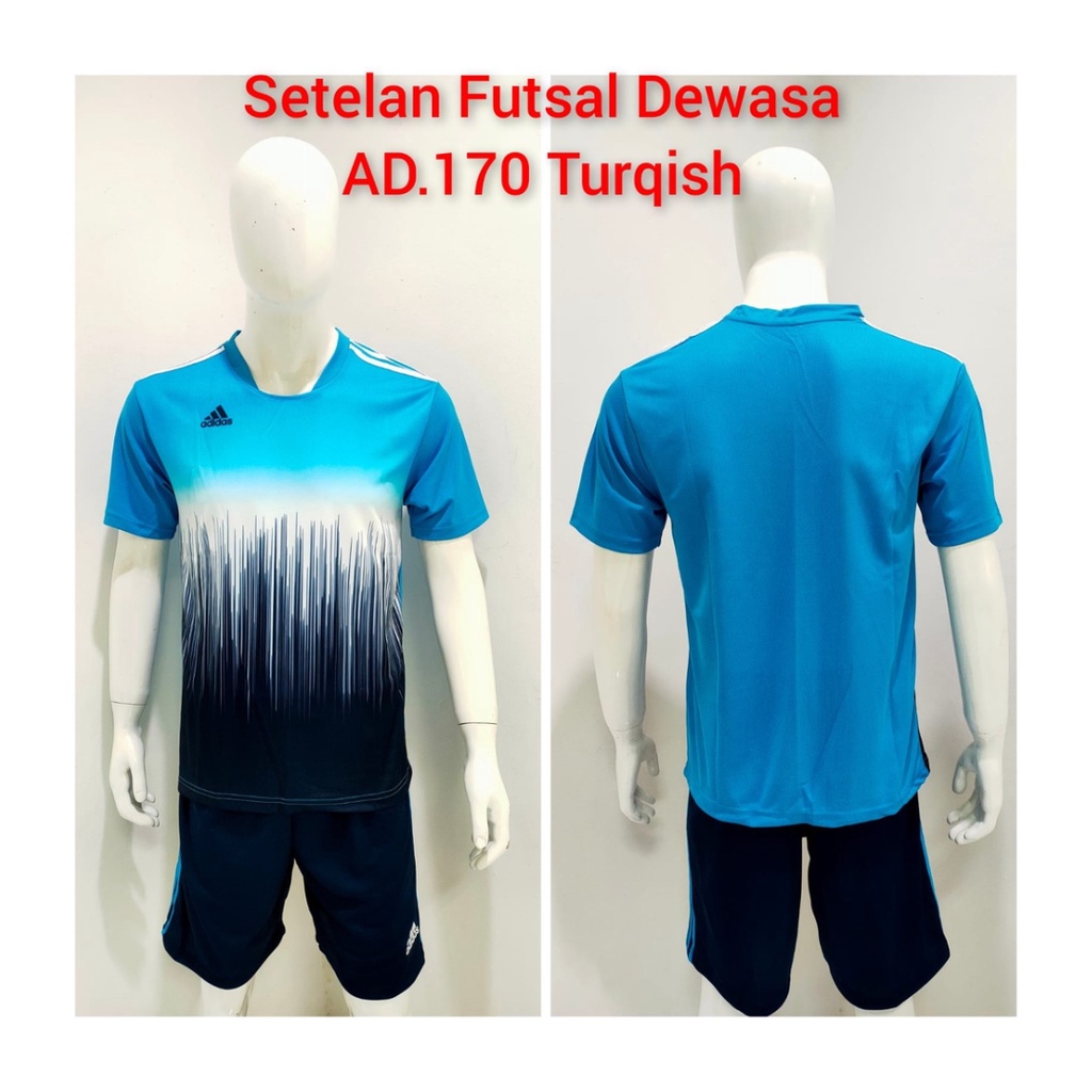 jersey futsal pria kaos sepak bola baju dan celana setelan wanita dewasa t-shirt outfit seragam jarsey kostum olahraga pakaian apparel print sport jersy soccer casual jersi suit AD170 turqis